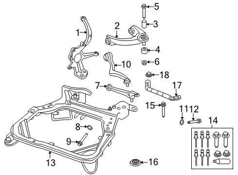 2007 Ford Fusion Front Suspension Components, Lower Control Arm, Upper Control Arm, Stabilizer Bar Front Arm Diagram for 6M8Z-3078-A