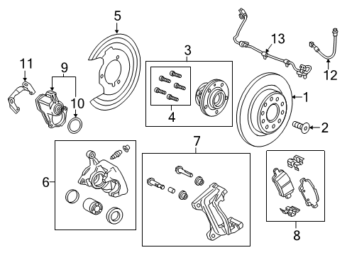 2019 Buick LaCrosse Brake Components Rear Pads Diagram for 84206102