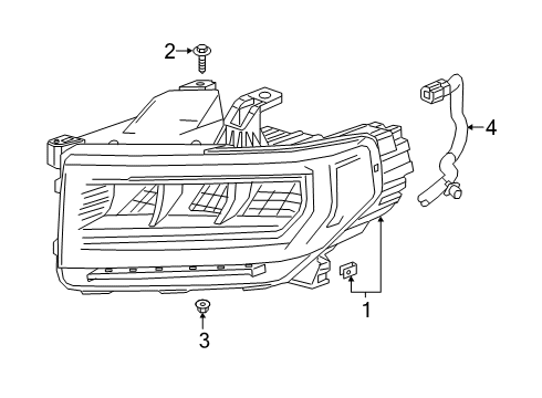 2020 GMC Acadia Headlamps Composite Assembly Diagram for 84795966