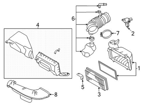 2022 Toyota GR86 Air Cleaner Air Mass Sensor Diagram for SU003-08427