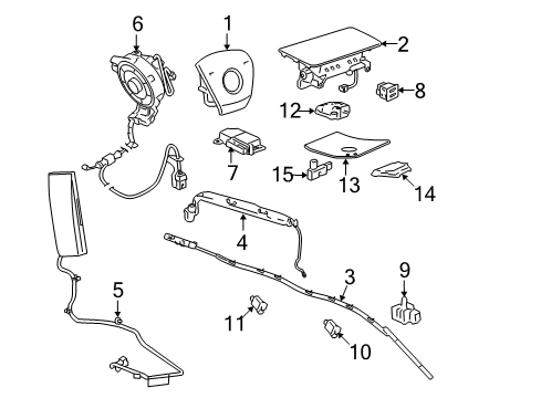 2014 GMC Yukon Air Bag Components Clock Spring Diagram for 22911593