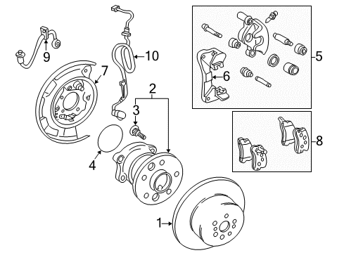 1997 Toyota Camry Rear Brakes Brake Hose Diagram for 90947-02879