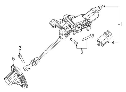 2021 Ford Edge Steering Column & Wheel, Steering Gear & Linkage Column Assembly Diagram for F2GZ-3C529-Y