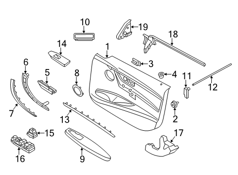 2017 BMW 430i Gran Coupe Rear Door Armrest, Leather, Front Left Diagram for 51417383793