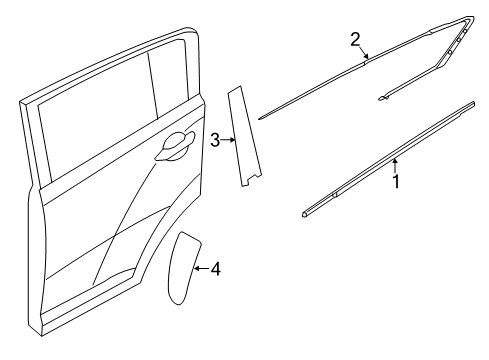 2021 Kia Sportage Exterior Trim - Rear Door MOULDING Assembly-Rr Dr Diagram for 83850D9020