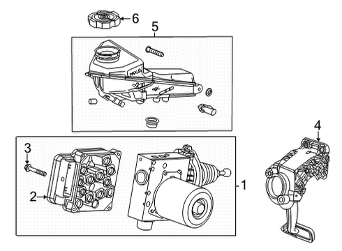 2022 Cadillac CT4 ABS Components ABS Control Unit Diagram for 85106186