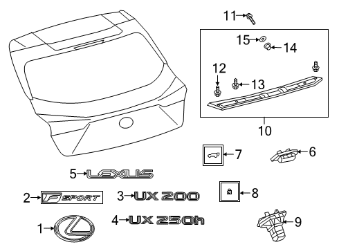 2020 Lexus UX200 Parking Aid Switch Assy, Door Control Diagram for 84930-78030