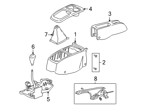 2005 Honda Insight Console Lever Sub-Assy., Change Diagram for 54100-S3Y-003