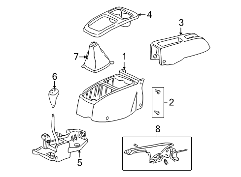 2005 Honda Insight Console Boot, Change Lever *NH167L* (GRAPHITE BLACK) Diagram for 83414-S3Y-003ZA