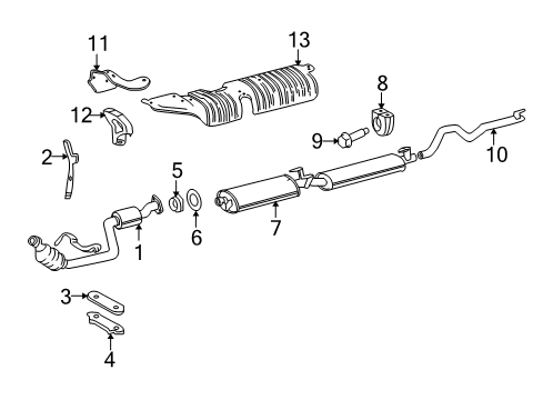 2008 Dodge Sprinter 3500 Exhaust Components Bracket Diagram for 68012076AA