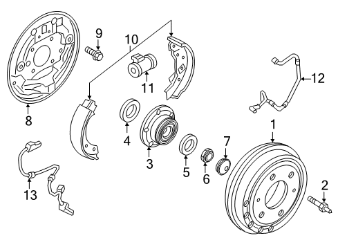 2019 Ram ProMaster City Brake Components Hub And Bearing Diagram for 68263146AA