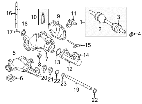 2006 Jeep Commander Front Axle & Carrier Axle-Service Front Diagram for 52111369AC