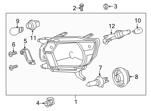 2012 Toyota Tacoma Bulbs Composite Assembly Diagram for 81150-04181