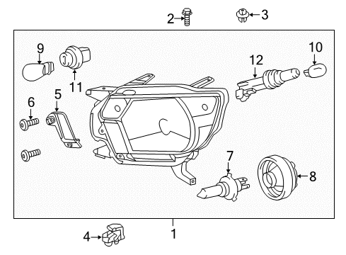 2012 Toyota Tacoma Bulbs Filler Molding Diagram for 81136-04180