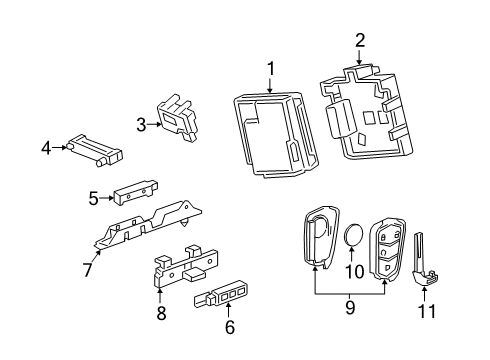 2020 Cadillac XT4 Anti-Theft Components Ignition Immobilizer Module Diagram for 13523277