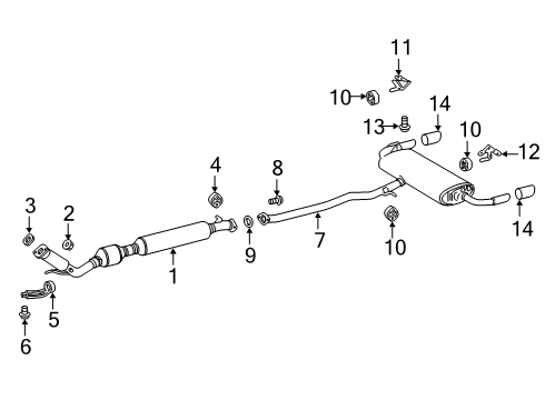 2021 Toyota RAV4 Exhaust Components Converter & Pipe Diagram for 17410-25320