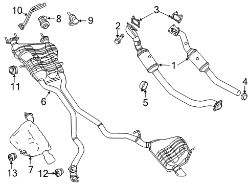 2015 Dodge Durango Exhaust Components Clamp-Exhaust Diagram for 68077936AA