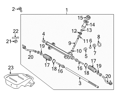 2012 Hyundai Sonata Steering Gear & Linkage End Assembly-Tie Rod, LH Diagram for 56820-4R000