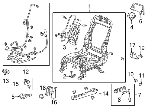 2020 Honda Passport Power Seats Cover, Blower Diagram for 81161-TG7-A51