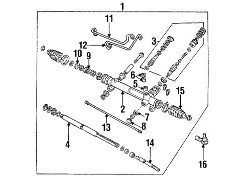 1998 Lincoln Mark VIII Steering Column & Wheel, Steering Gear & Linkage Gear Assembly Diagram for F7LZ-3504-BCRM