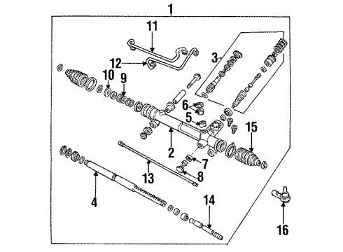 1995 Lincoln Mark VIII Steering Column & Wheel, Steering Gear & Linkage Gear Assembly Diagram for F6SZ-3504-ACRM