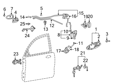 2001 Hyundai XG300 Front Door Interior Door Handle Assembly, Right Diagram for 82620-3B000