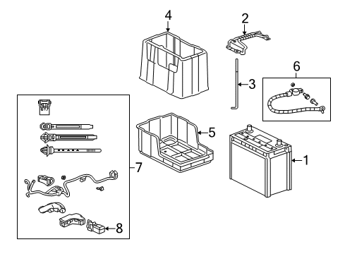 2010 Acura TSX Battery Cover, Battery Terminal Diagram for 32418-PND-300