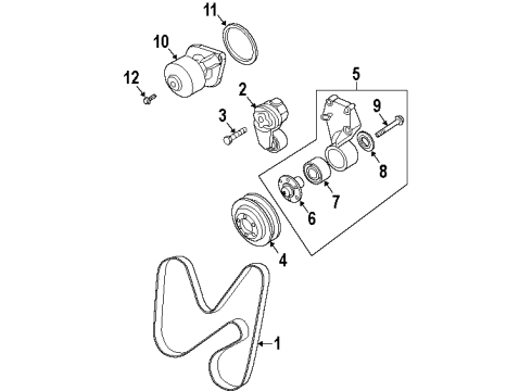 2000 Dodge Ram 2500 Belts & Pulleys TENSIONER-Belt Diagram for 53010158AC