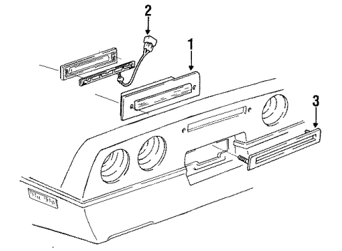 1989 Chevrolet Corvette High Mount Lamps Lamp Asm-High Mount Stop Diagram for 5975377