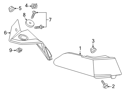 2013 Chevrolet Volt Tail Lamps Finish Molding Washer Diagram for 20964978