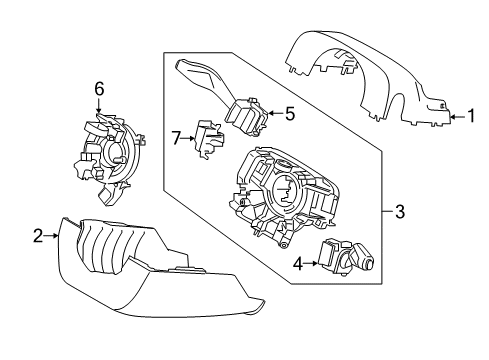 2020 Ford Edge Switches Upper Column Cover Diagram for FT4Z-3530-AA