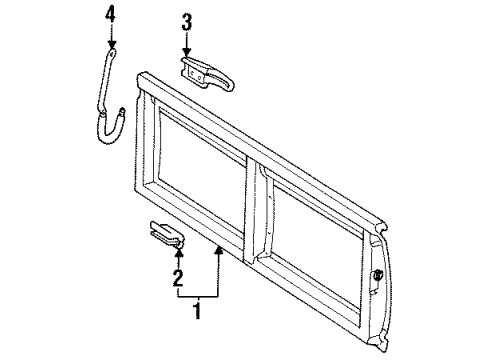 1987 Toyota Pickup Tail Gate Hinge Assy, Tail Gate Diagram for 66110-89105