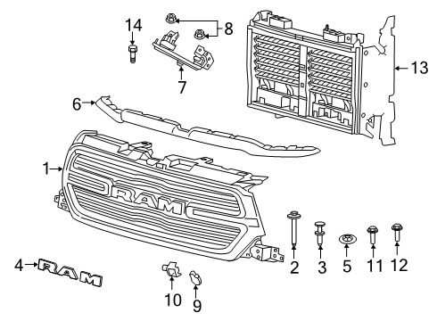 2020 Ram 1500 Parking Aid Module-Parking Assist Diagram for 68440531AD
