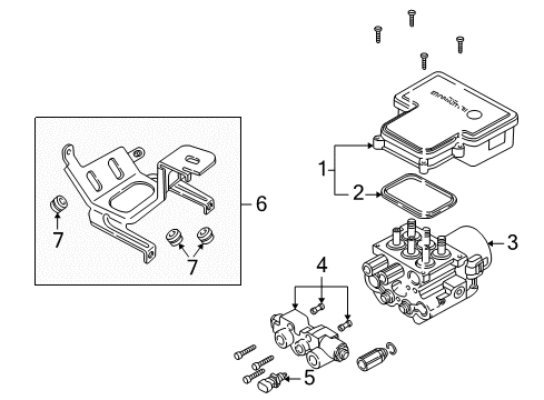 1997 GMC Savana 2500 Anti-Lock Brakes Electronic Brake Control Module Kit Diagram for 12476004