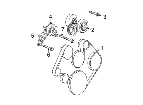 2005 Jeep Liberty Belts & Pulleys Pulley-Idler Diagram for 68211444AA
