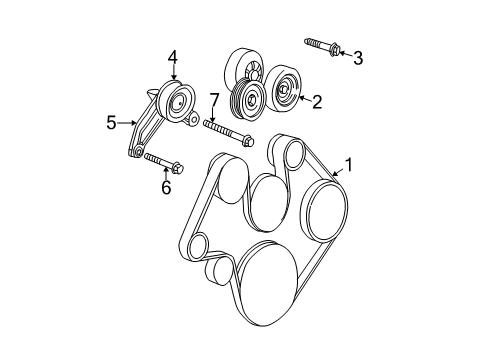 2005 Jeep Liberty Belts & Pulleys Belt-Accessory Drive Diagram for 5072437AC