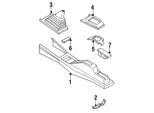 1993 Nissan Sentra Console Boot-Console Diagram for 96935-50Y01