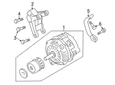 2016 Chevrolet SS Alternator GENERATOR Assembly Diagram for 92421122