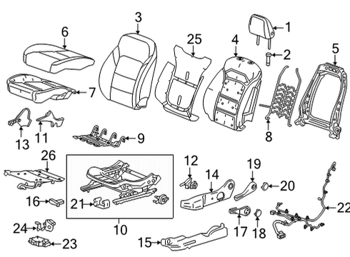 2022 Chevrolet Bolt EUV Driver Seat Components Seat Cushion Pad Diagram for 42783329