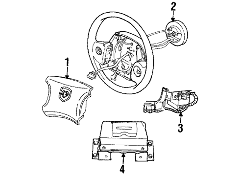1997 Dodge Ram 2500 Air Bag Components Pickup Air Bag Clock Spring Diagram for 56007624