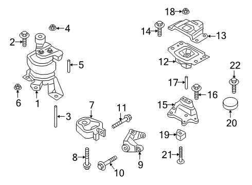 2021 Lincoln Nautilus Engine & Trans Mounting Motor Mount Stud Diagram for -W716647-S439