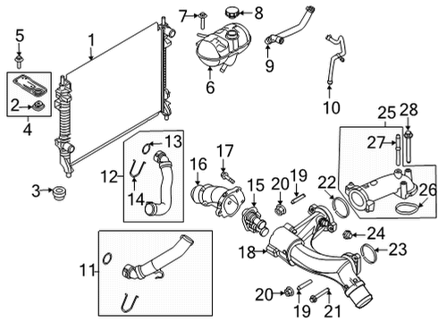 2022 Ford Mustang Radiator & Components Upper Hose Diagram for KR3Z-8260-A