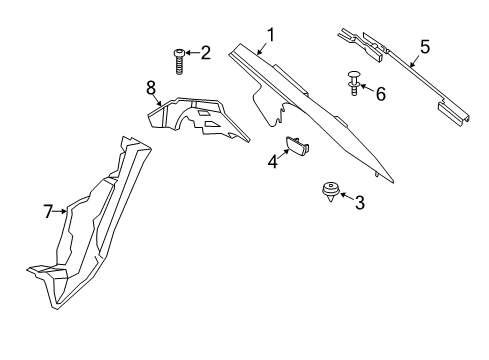 2013 BMW M5 Interior Trim - Quarter Panels Trim, C-Pillar, Top Left Diagram for 51438038125