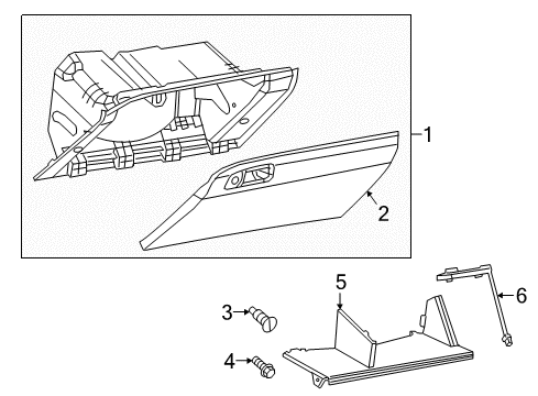 2017 Dodge Challenger Glove Box DAMPENER-Glove Box Door Diagram for 68110649AA