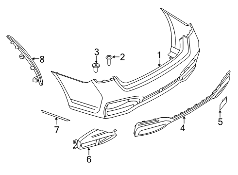 2022 BMW 740i xDrive Bumper & Components - Rear Reflector, Rear Left Diagram for 63148091549