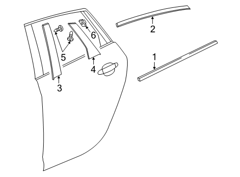 2016 Buick Verano Exterior Trim - Rear Door Applique Diagram for 23291740