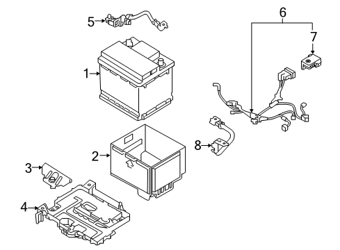 2015 Kia Forte Koup Battery Battery Wiring Assembly Diagram for 91850A7590