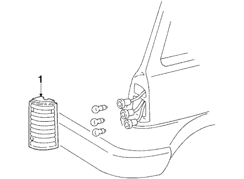 1996 Ford Aerostar Tail Lamps Tail Lamp Assembly Diagram for F69Z13405AA