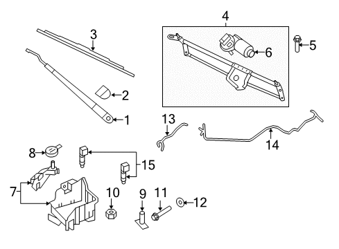 2012 Ford Expedition Windshield - Wiper & Washer Components Front Motor Diagram for 9L1Z-17508-A
