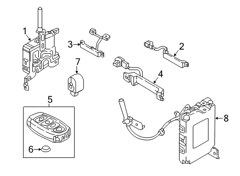 2020 Hyundai Elantra GT Controls - Instruments & Gauges Module Assembly-Smart Key Diagram for 95480-G3110